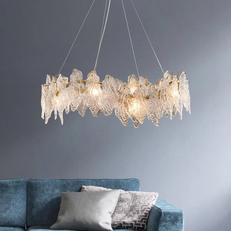 lustre moderne en cristal lumineux design élégant pour décoration d'intérieur