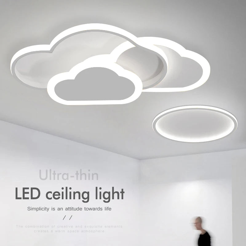 plafonnier led ultra fin avec nuages créatifs éclairage intelligent