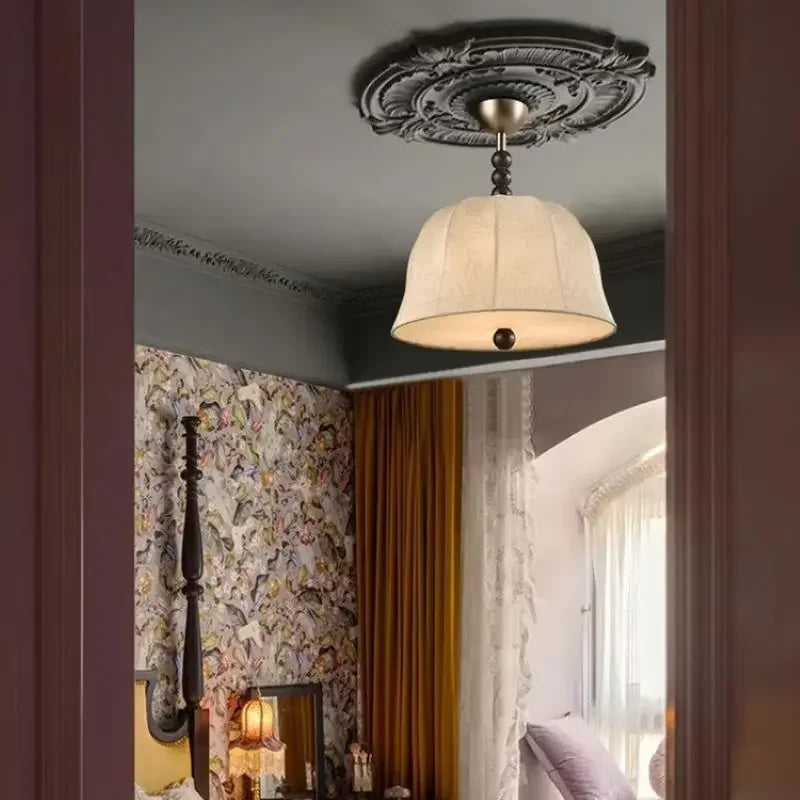 lustre rétro en tissu lumineux pour décoration intérieure