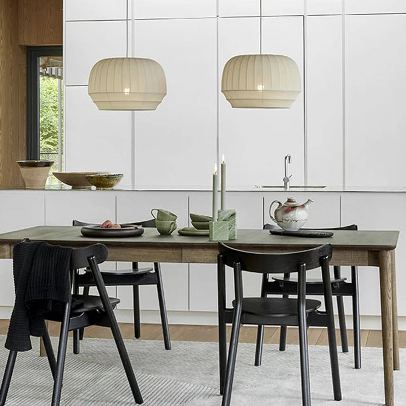 lustres minimalistes en tissu extensible nordique pour décoration maison