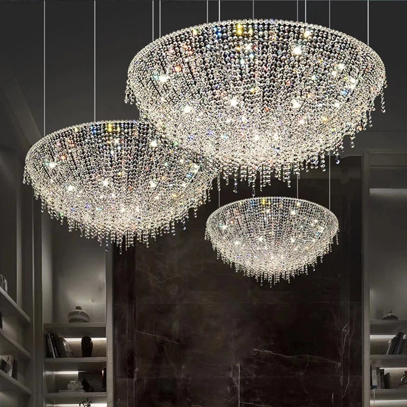 lustre en cristal rétro design luxueux pour décoration intérieure