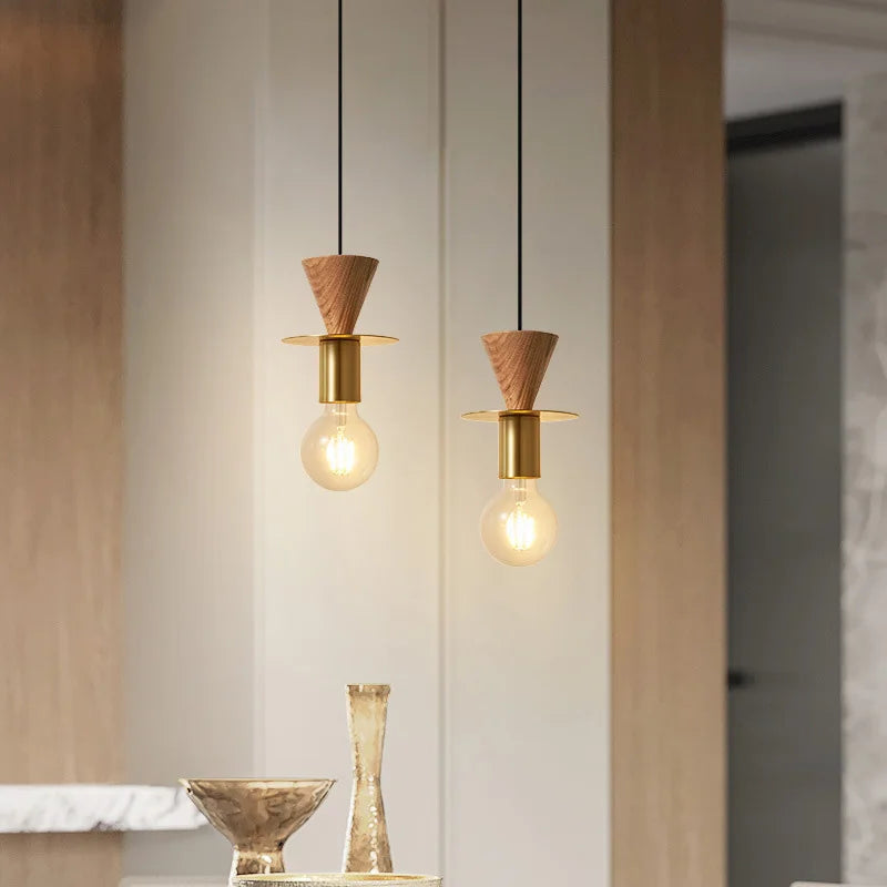 lampe suspendue moderne en bois pour bar livraison directe