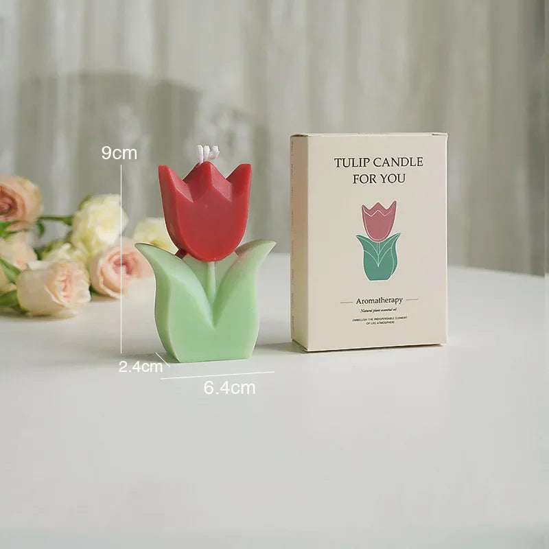 bougie tulipe artisanale parfumée pour décorations et aromathérapie