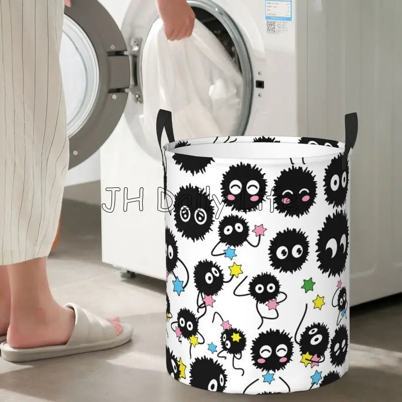 panier à linge pliable en tissu imperméable motif mignon pour vêtements et jouets