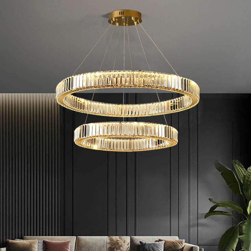 lustre moderne en cristal design haut de gamme pour intérieur élégant