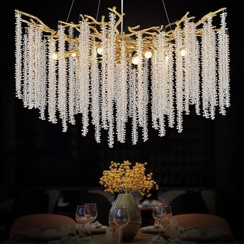 lustre en cristal rond de luxe pour intérieur élégant