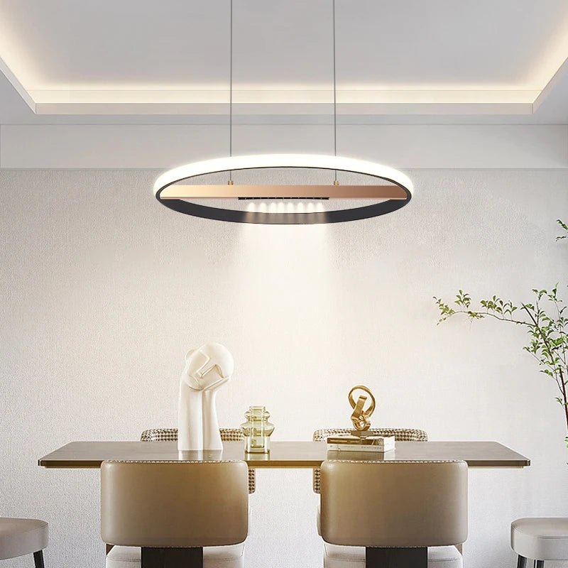 lustre moderne à anneau rond pour éclairage intérieur