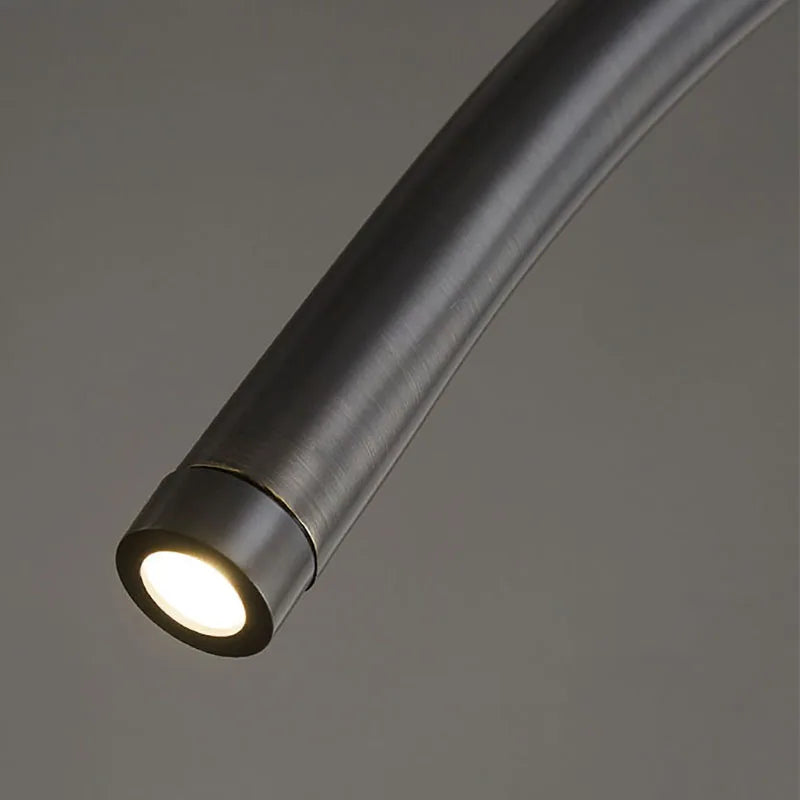 lampe suspendue moderne en laiton noir doré avec leds réglables