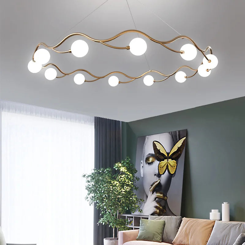 lustre nordique simple anneau led décoratif intérieur