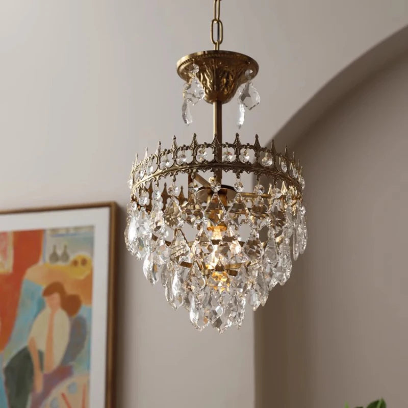 lustre en cristal rétro pour décoration intérieure élégante