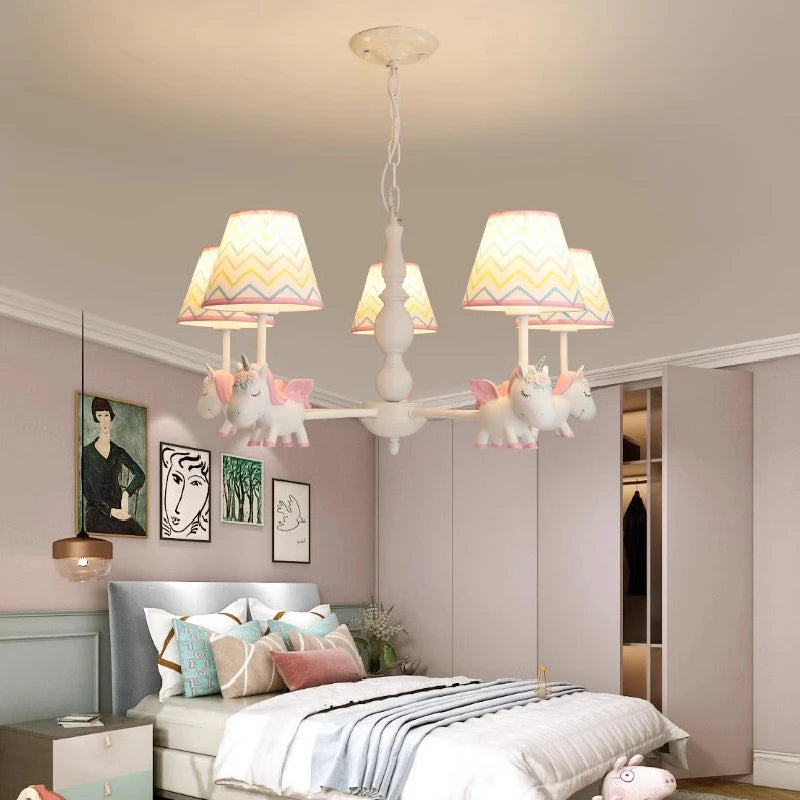 lustre enfant LED rotatif style nordique romantique et chaleureux