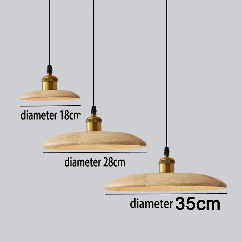 lampe suspendue nordique en bois massif pour intérieur décoratif