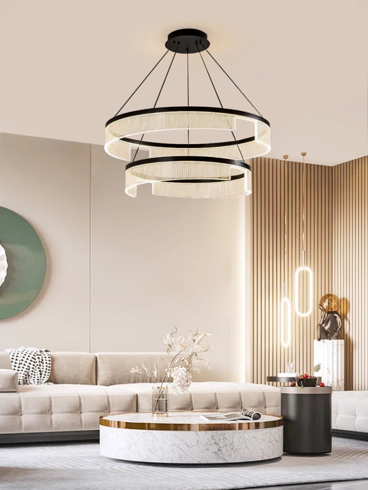 Circular Acrylic Living Room Pendant Light, Pendant Lamp Chandelier, Hanging Light Fittings, Hanging Light Pendant Lamp