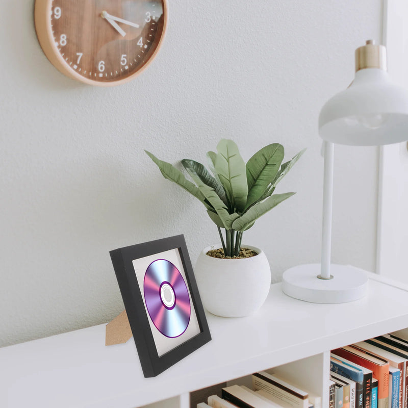 boîte de rangement pour disques vinyles et cadres photo