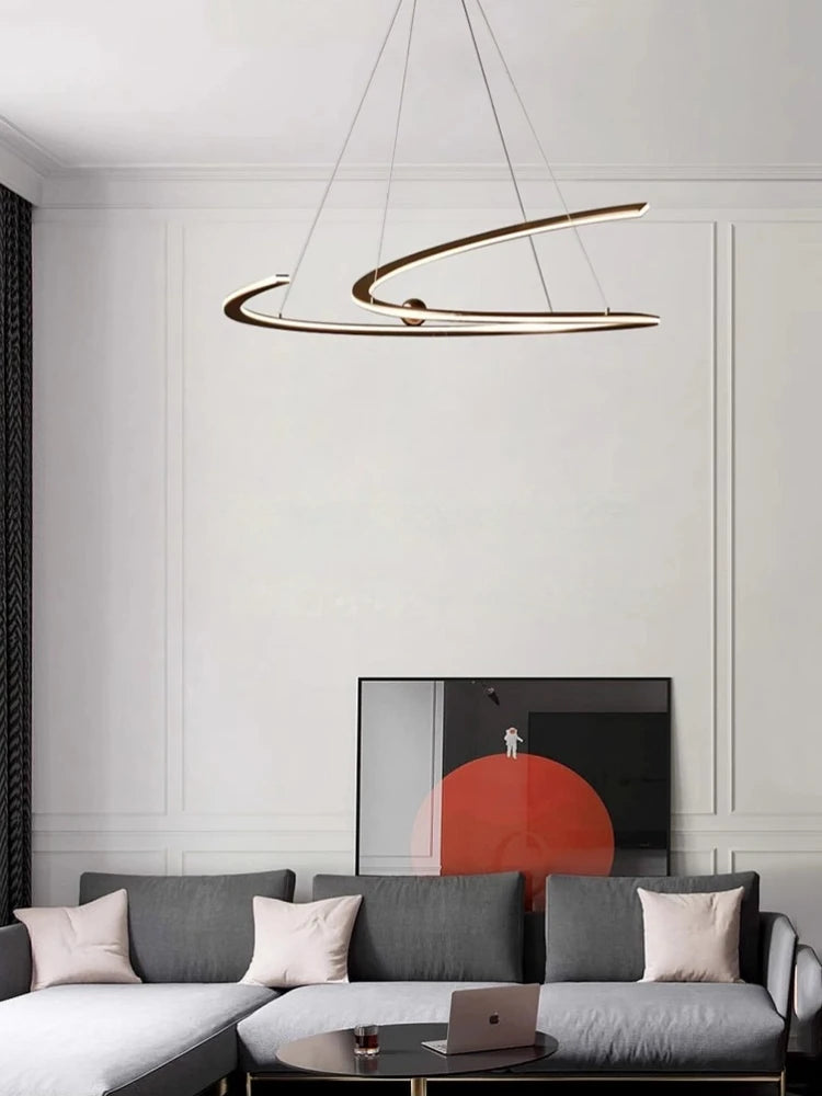 suspension minimaliste italienne à ligne irrégulière pour intérieur moderne