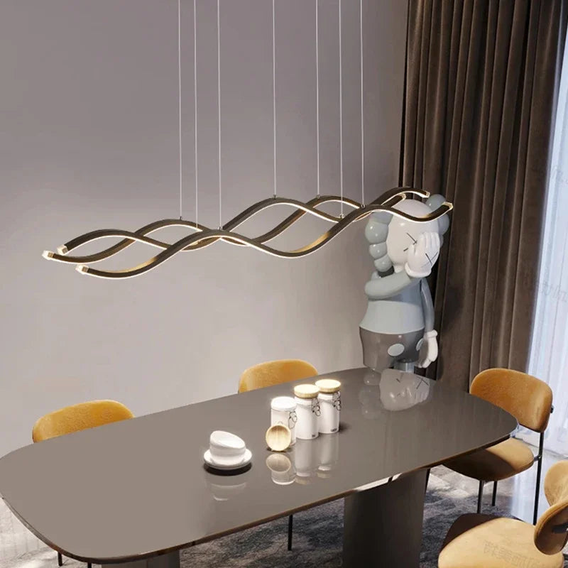 lustre led minimaliste nordique pour restaurant et cuisine