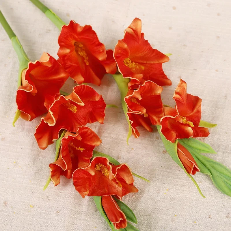 fleurs artificielles glaïeuls pour décoration de fête et bureau