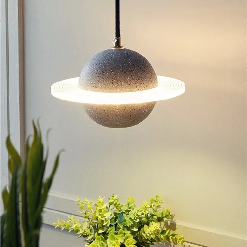 2024  New Hot Sale Resin Planet Pendant Lamp For Living Dining Room Restaurant Store Suspension Indoor Lighting Decor Luminaire