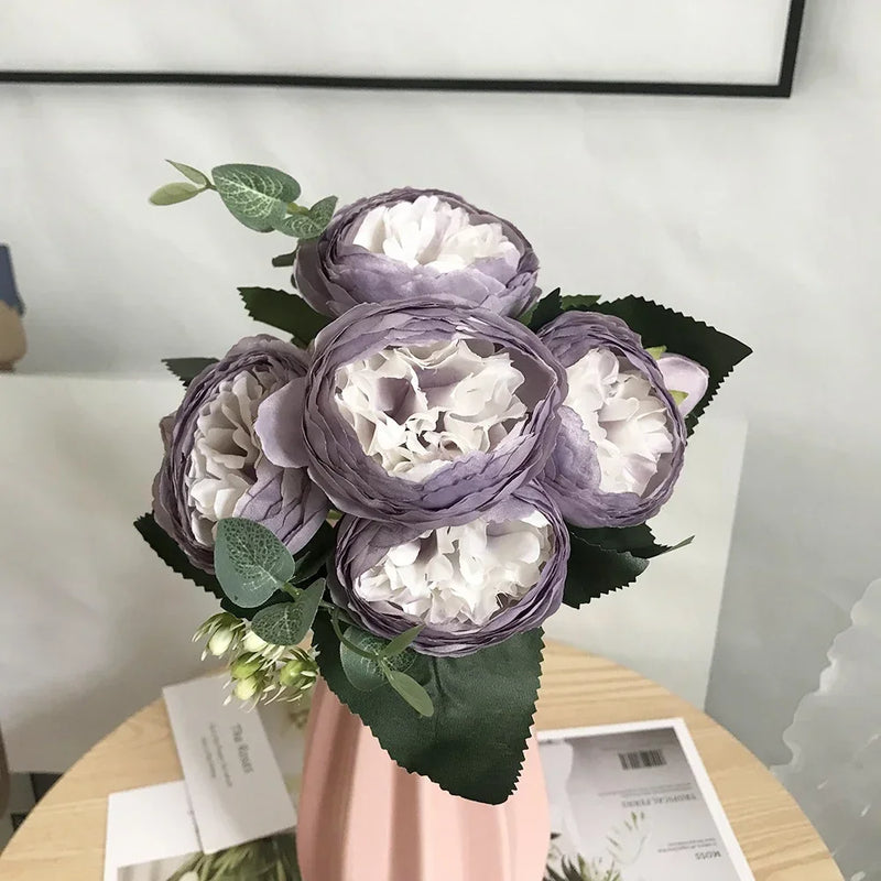 bouquet de pivoines artificielles pour décoration de mariage et maison