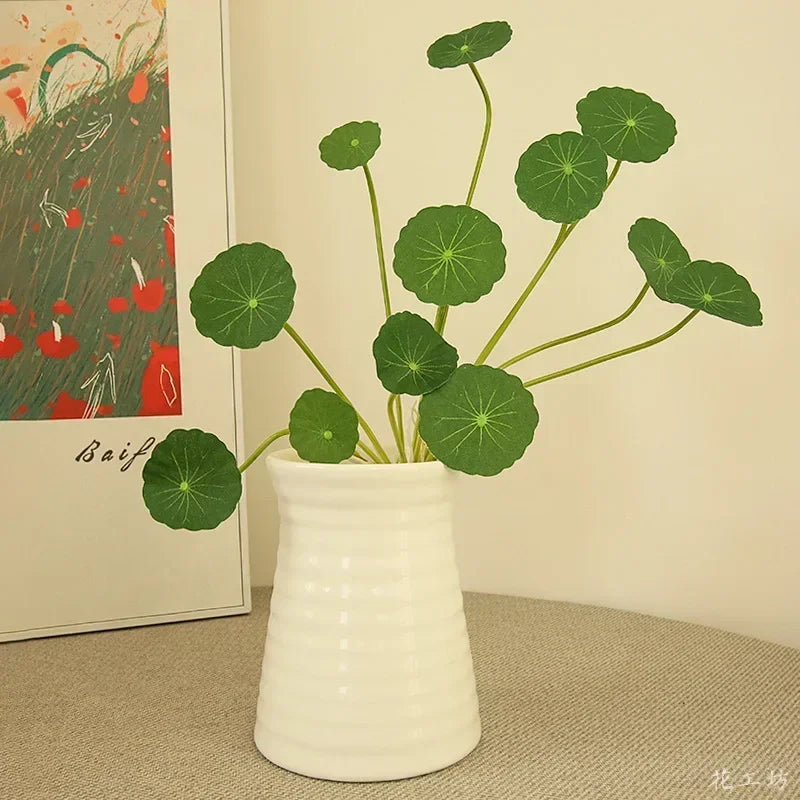 plante artificielle décoration verte feuilles lotus pour intérieur et extérieur