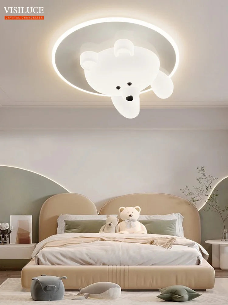 plafonnier led ours mignon pour chambre enfant