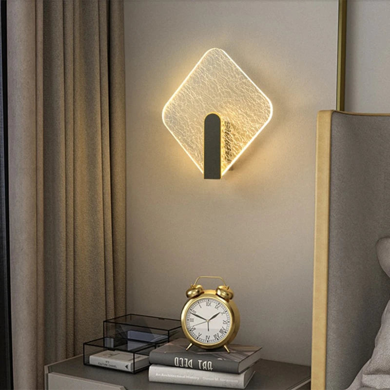 lampe de chevet murale acrylique design moderne motif losange minimaliste