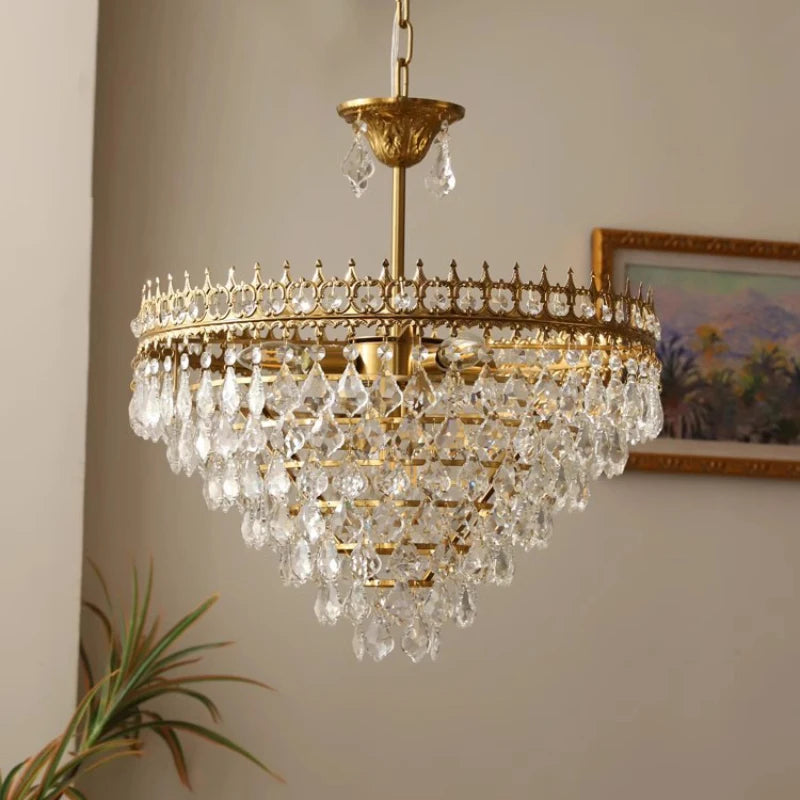 lustre en cristal rétro pour décoration intérieure élégante