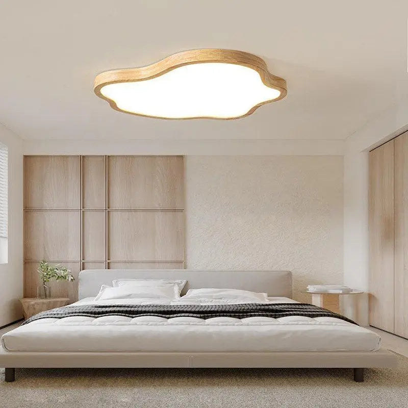 plafonnier led nordique en bois forme nuage éclairage décoratif moderne