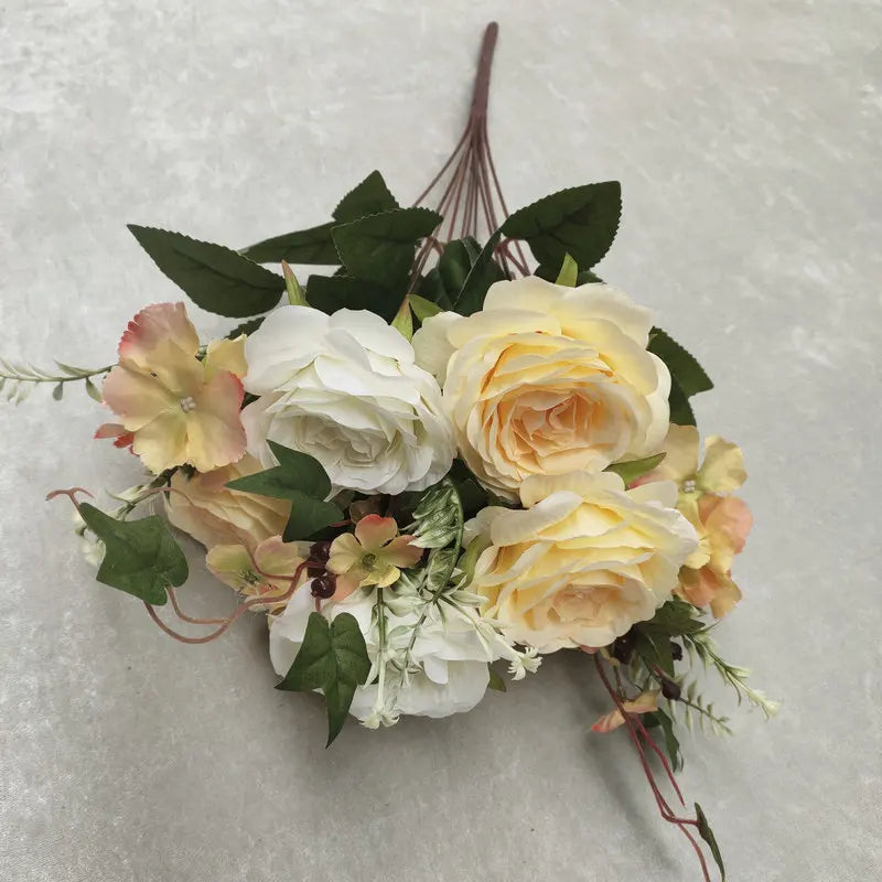 bouquet de roses en soie pour décoration de mariage et jardin