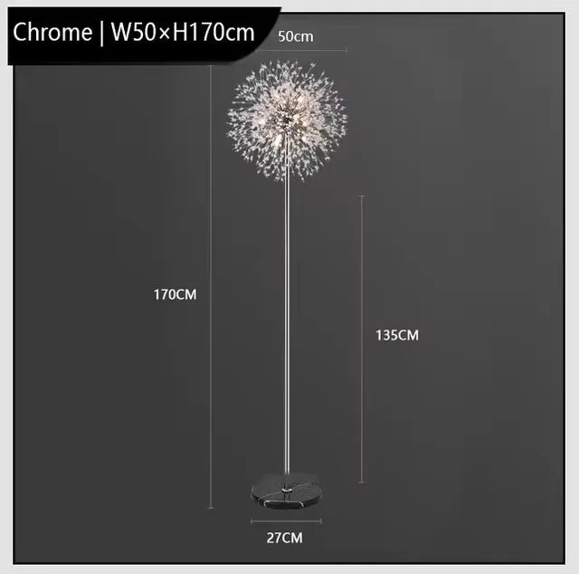 lampadaire de luxe scandinavia pissenlit chrome doré pour intérieur