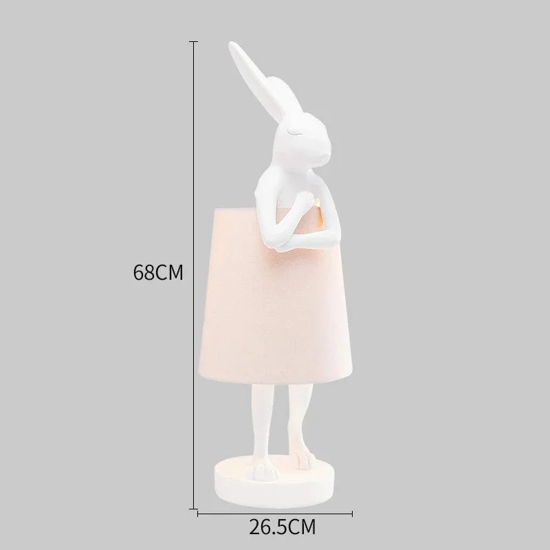 lampe de bureau lapin en résine design rétro pour décoration intérieure