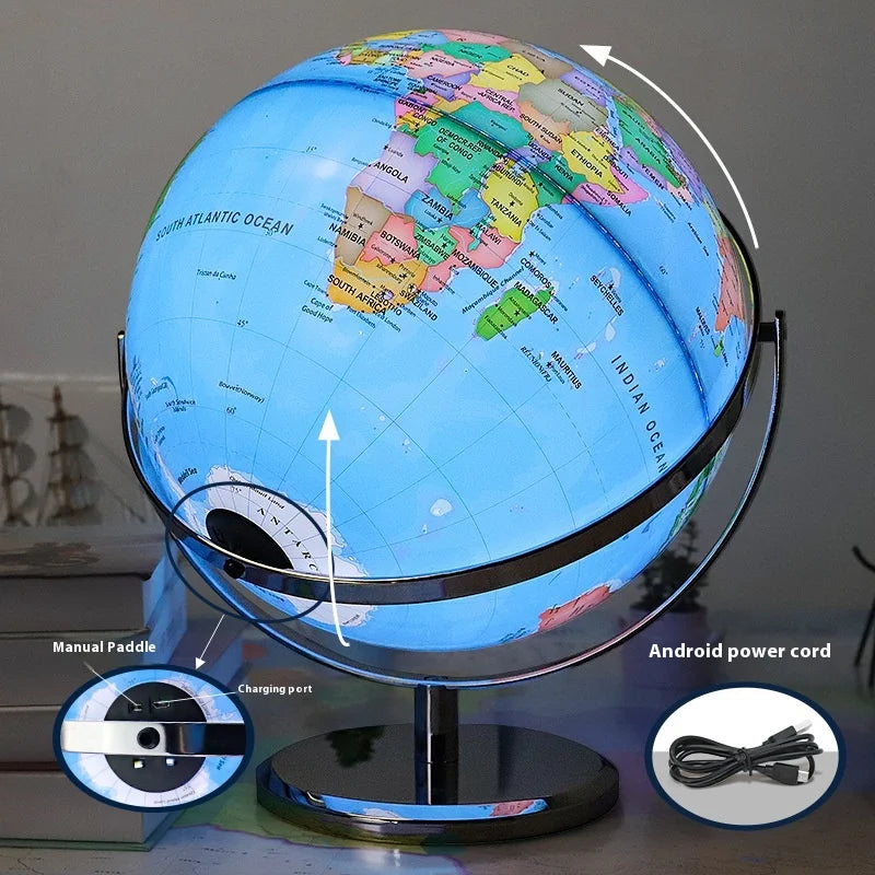 globe terrestre lumineux rotatif 360 et 720 pour enfants fournitures scolaires