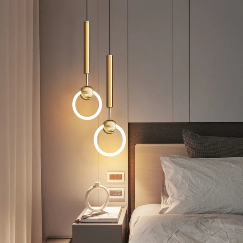 suspension LED en anneau design nordique moderne