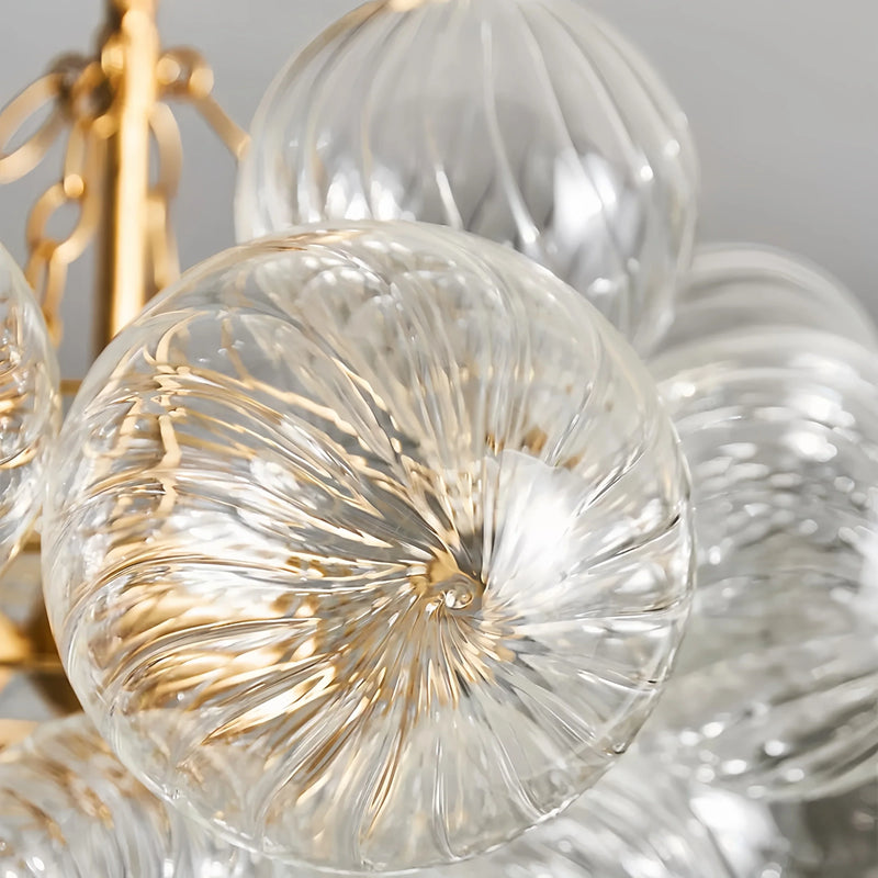 lustre suspendu à bulles de verre design moderne pour intérieur élégant