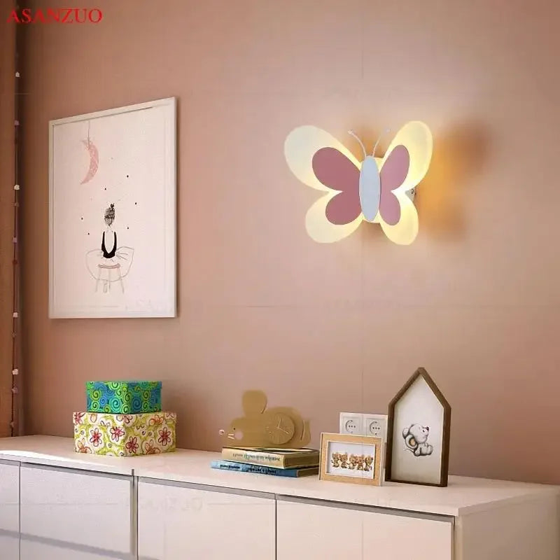 applique murale led papillon décorative pour chambre d'enfant