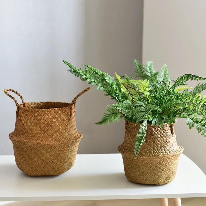 panier en osier pour rangement et décoration jardin