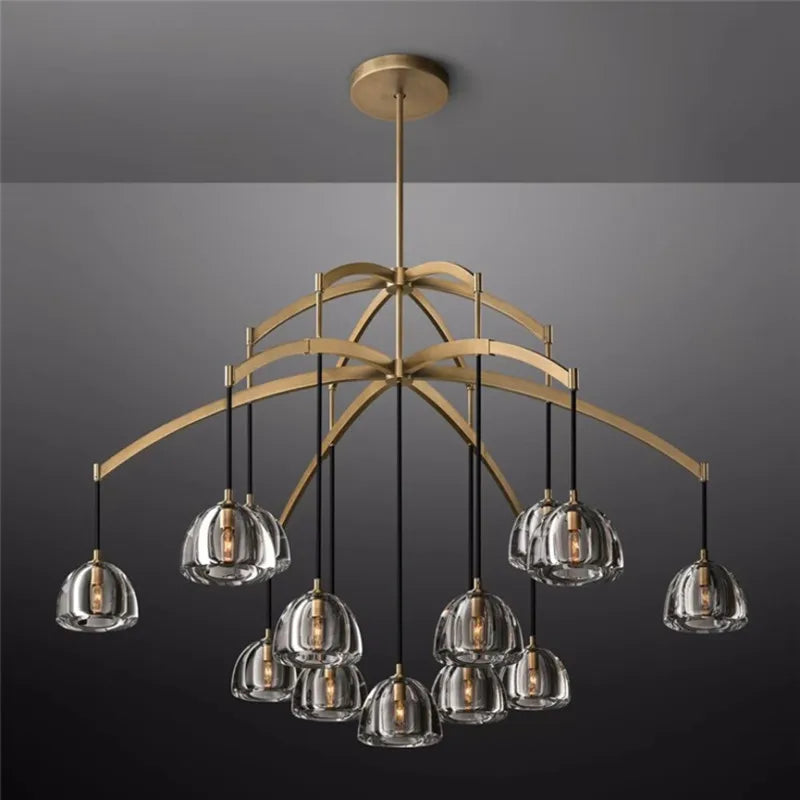 lustre moderne en cristal géométrique pour intérieur luxueux