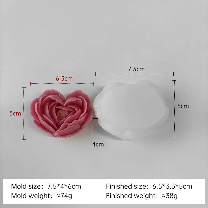 moule à fleurs d'amour en silicone pour bougies et savon DIY