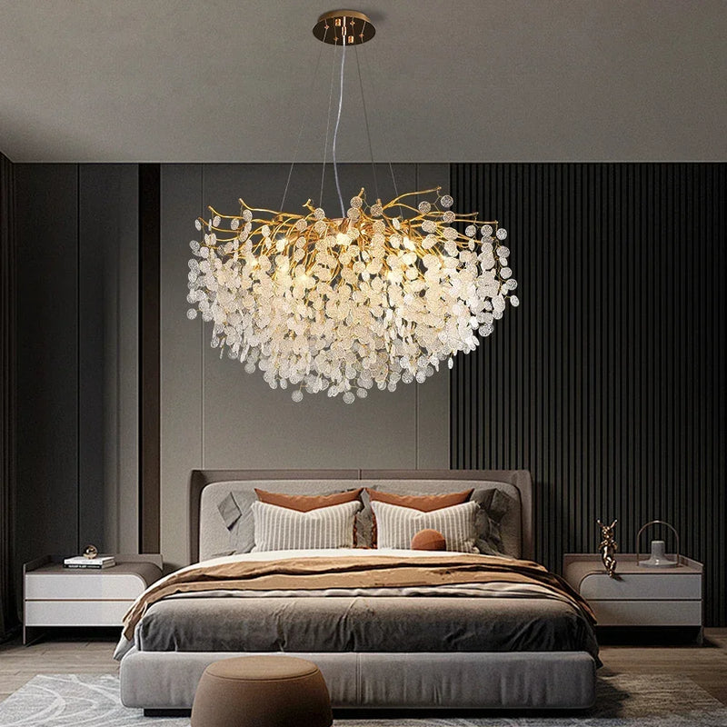 lustre en cristal moderne design pour intérieur élégant