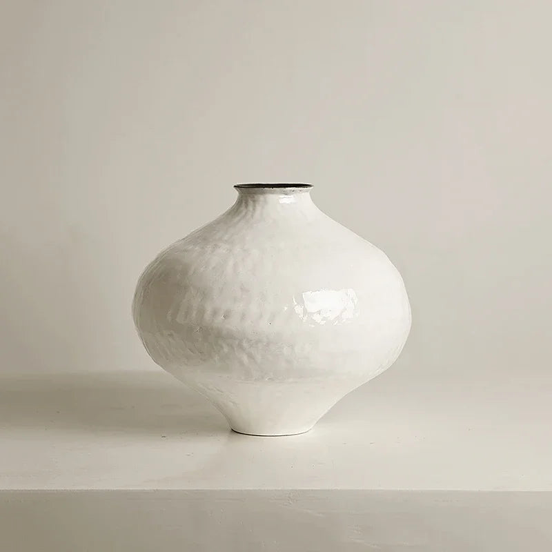 vase en céramique fait main pot lune style rétro japonais