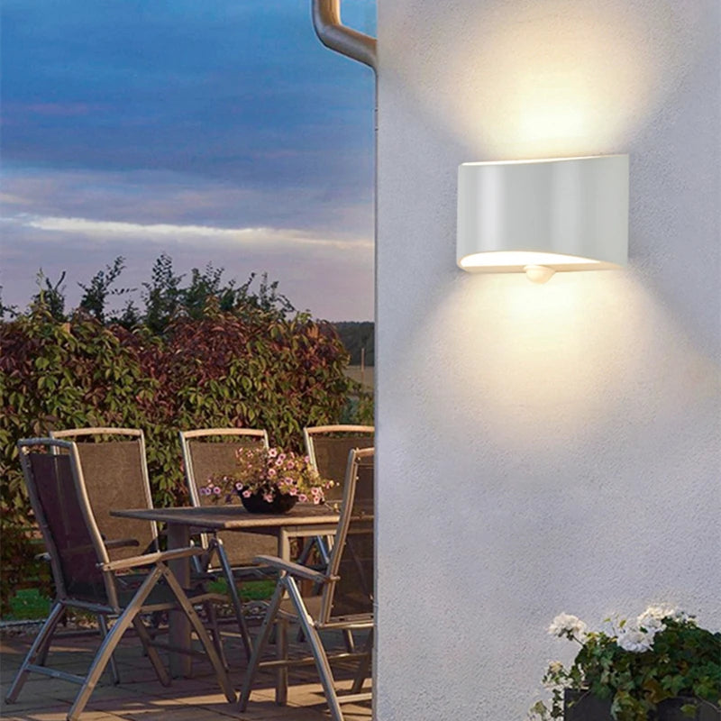 5W 7W COB LED Outdoor Wall Lamps PIR Motion Sensor Aluminum Porch Garden Corridor Light Up and Down Lighting Indoor Sconce Light