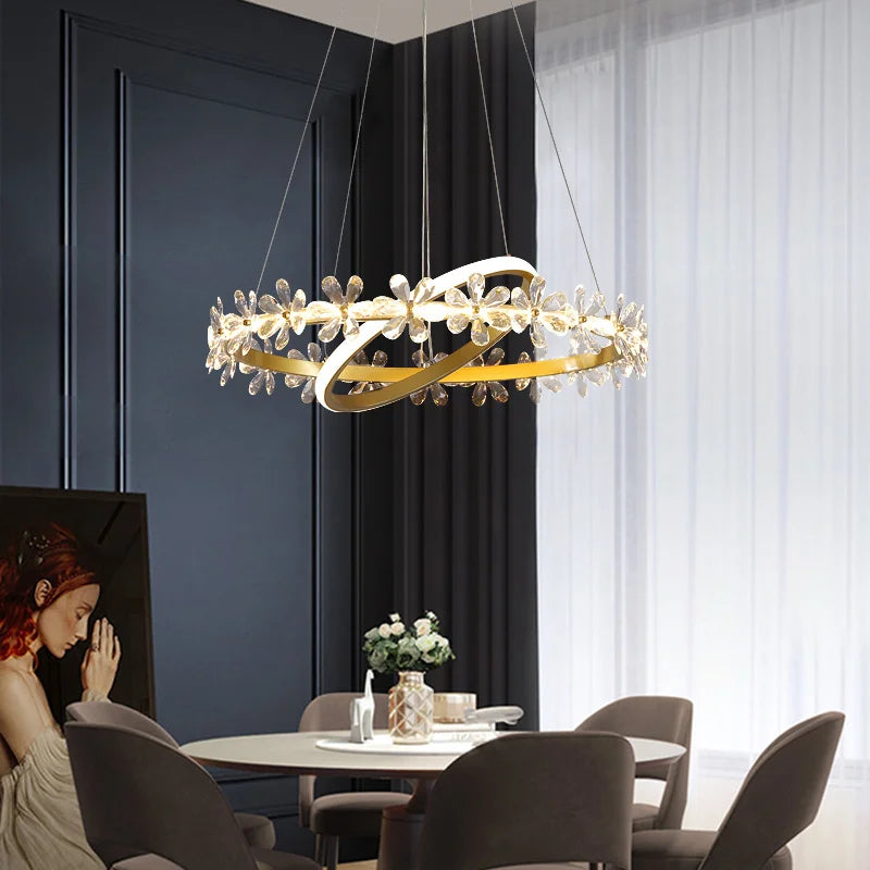 lustre cristal moderne pour éclairage tendance intérieur