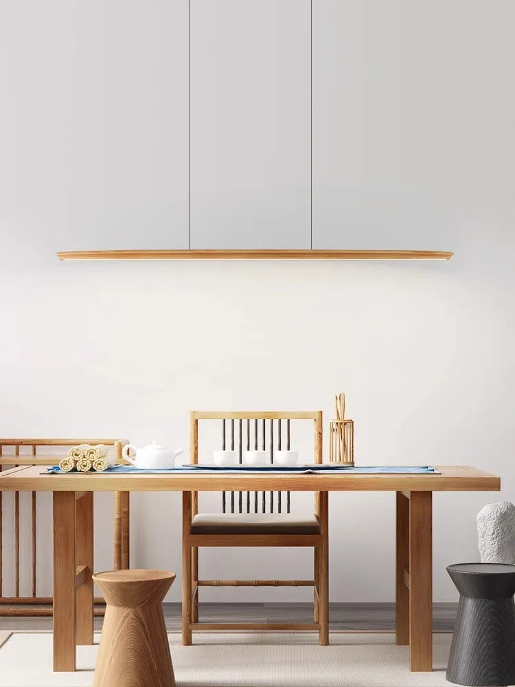 lustre suspendu en bois design tendance dimmable pour intérieur moderne