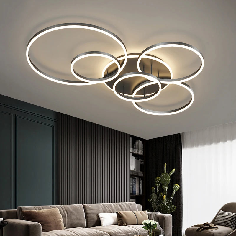 plafonnier led moderne avec anneau doré luminaire décoratif d'intérieur