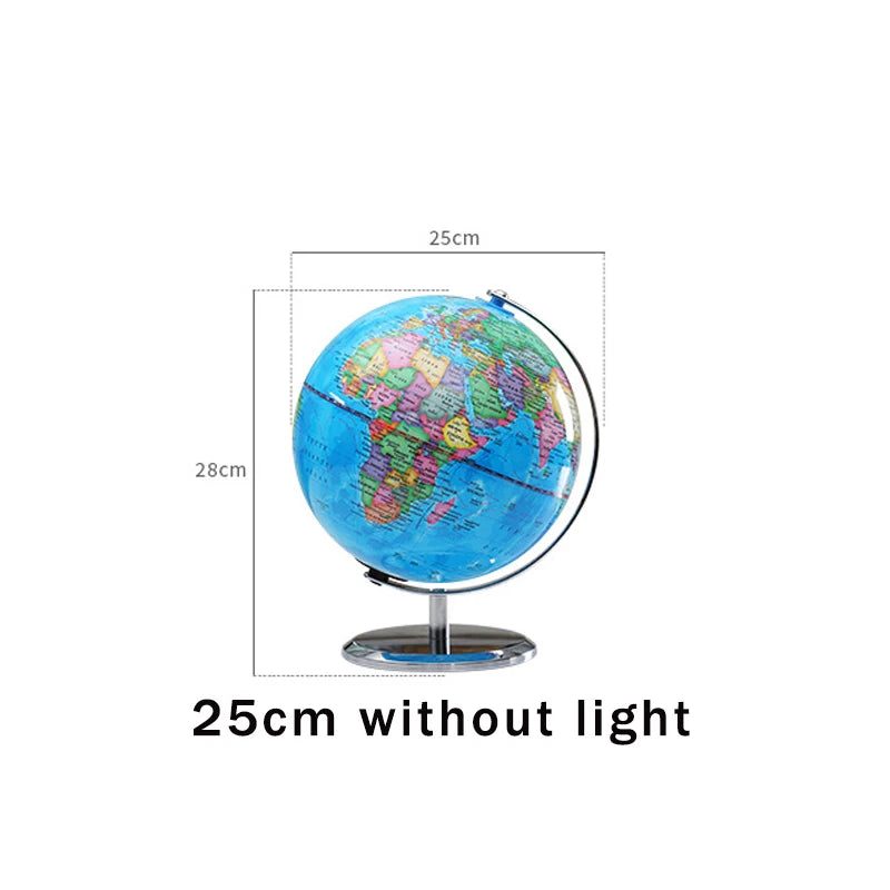 globe terrestre rotatif éducatif lumineux en anglais pour géographie