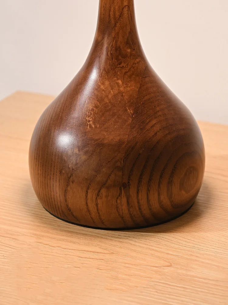 lampe de bureau rétro en bois et verre pour intérieur élégant