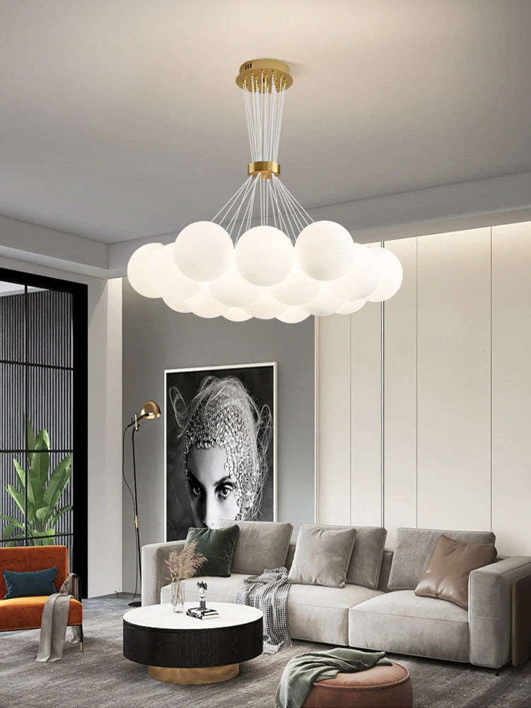 lustre sphérique moderne réglable en hauteur led pour décoration maison