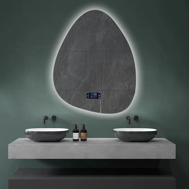 miroir intelligent multifonction avec haut-parleur bluetooth et éclairage réglable