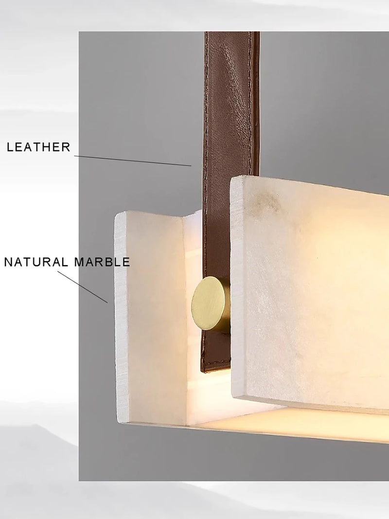 lustre moderne minimaliste en cuir de marbre pour décoration de luxe