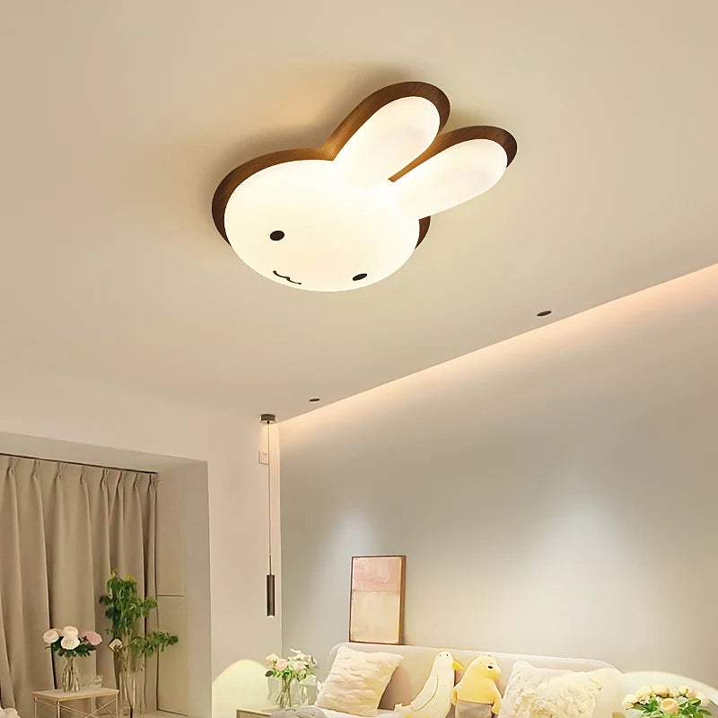 lustre moderne pour enfant avec design lapin en bois